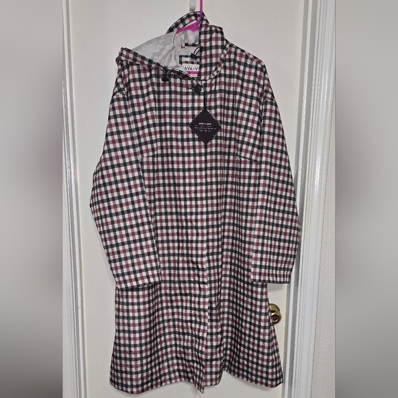 Ava & Viv Checkered Rain Coat - Picture 2 of 7